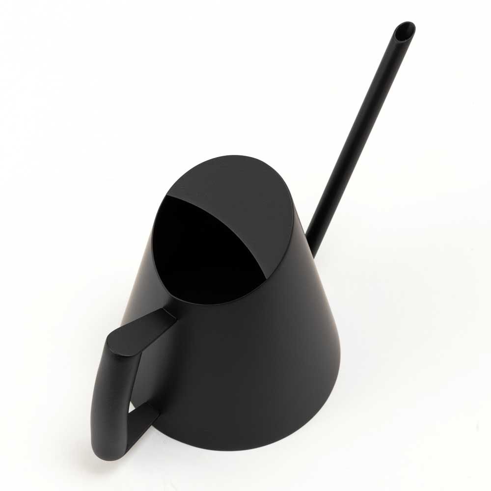 ミッテ　ジョーロLサイズ＋霧吹きセット　ブラック　ステンレス製　お花や観葉植物に　スマートなマットブラックの金属製園芸用品