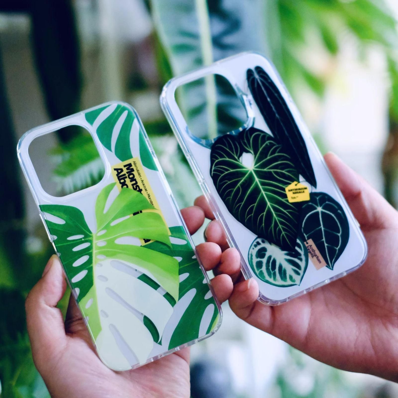 【ホワイトバージョン】熱帯植物 iphone スマホケース  観葉植物 希少 インテリア プレゼント 海外 おすすめ 人気 デザイン