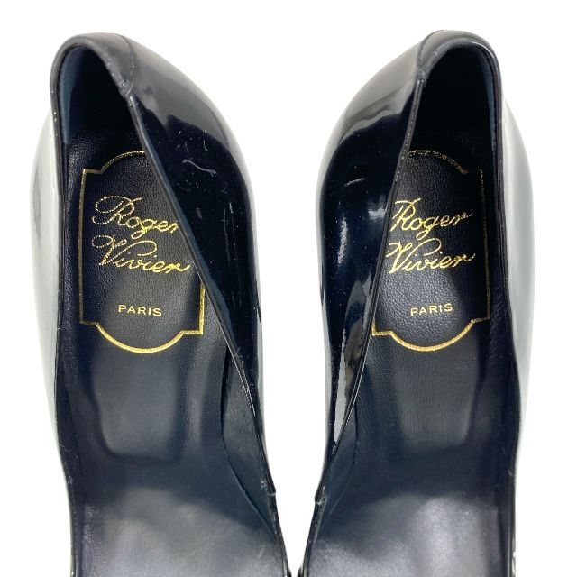 ロジェヴィヴィエ ポインテッドトゥ パンプス ヒール ブラック エナメル レザー Roger Vivier サイズ36 1 2 約23.5 cm レディース 安心品質 ブランドシューズ 感 フォーマル パーティー エレガント おしゃれ ハイヒール パンプス パンプス