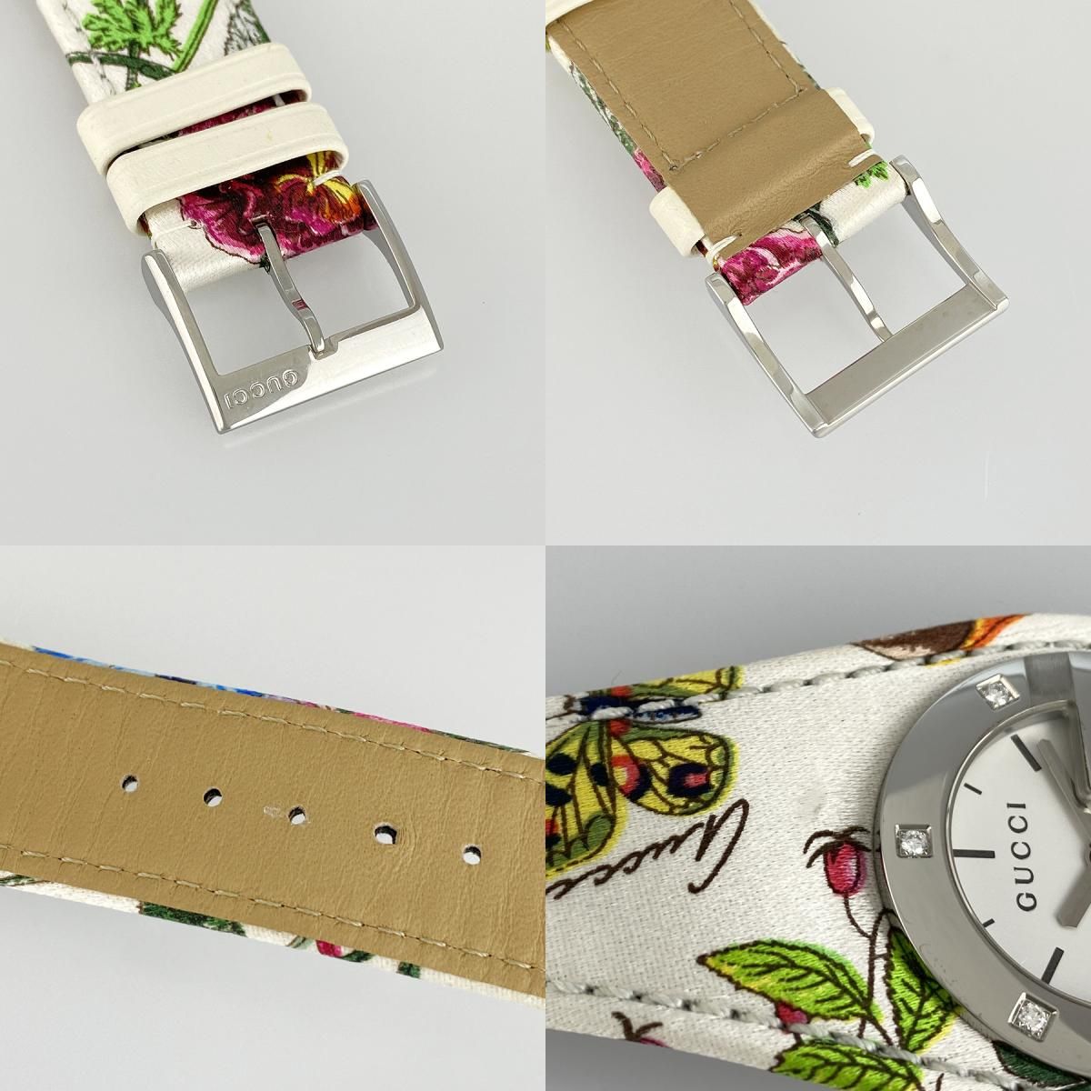 グッチ GUCCI Gフレーム クォーツ 104 フローラベルト G
