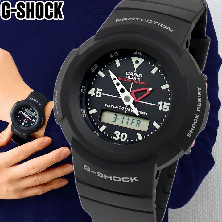 CASIO Gショック AW-500E-1E 海外 腕時計 gショック メンズ アナログ デジタル アナデジ ブラック
