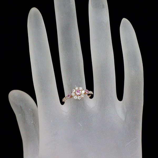 K18PG ピンクサファイア ダイヤモンド リング 0.40ct D0.20ct K18PG ピンクサファイア ダイヤモンド リング 0.40ct D0.20ct