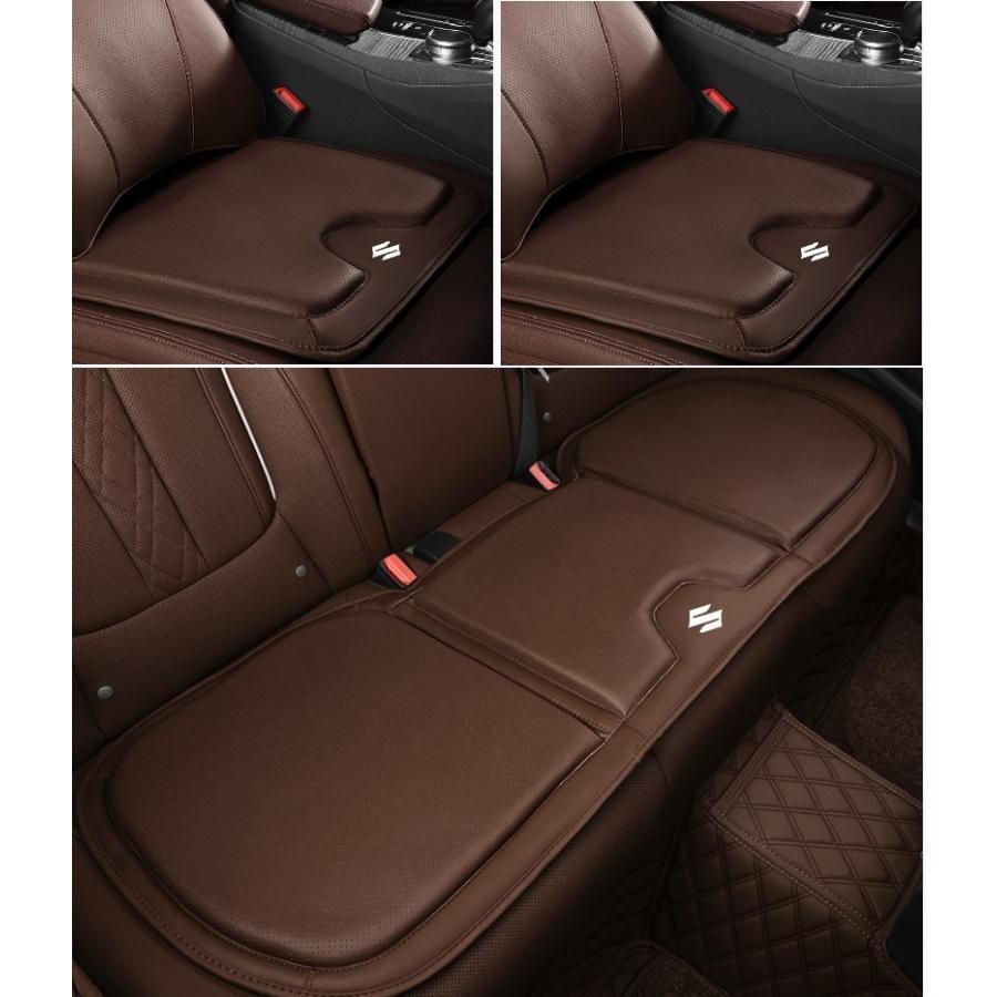 ◆スズキ SUZUKI◆モカブラウン◆シートクッション カーシートカバー 座布団2点 車の後席1点 座席クッション 車用シート保護 滑り止め ナッ
