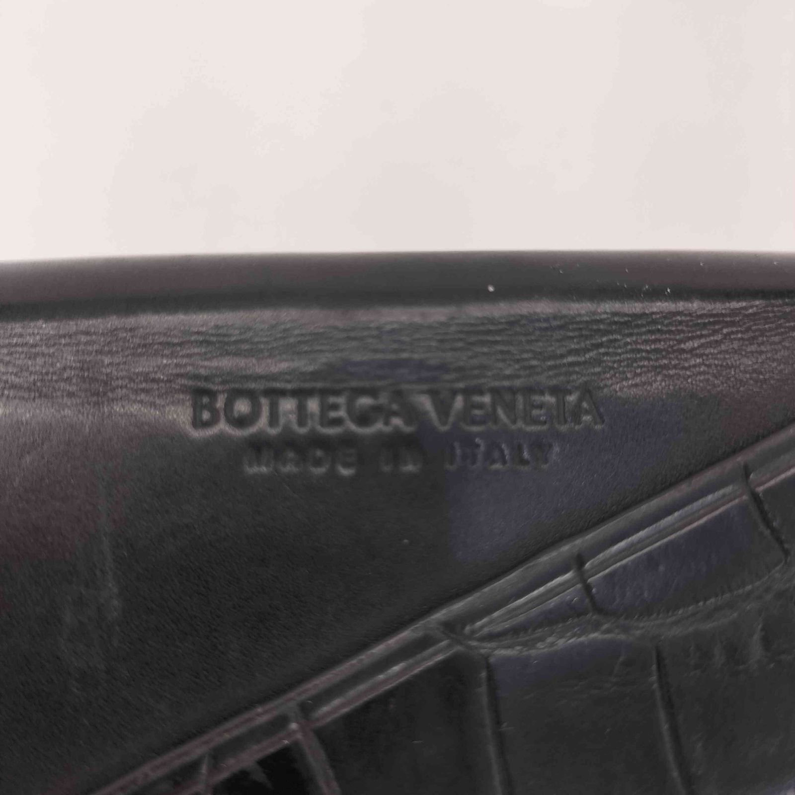 ボッテガヴェネタ BOTTEGA VENETA クロコ型押し 切替 3つ折り財布 コンパクトウォレット メンズ 表記無 