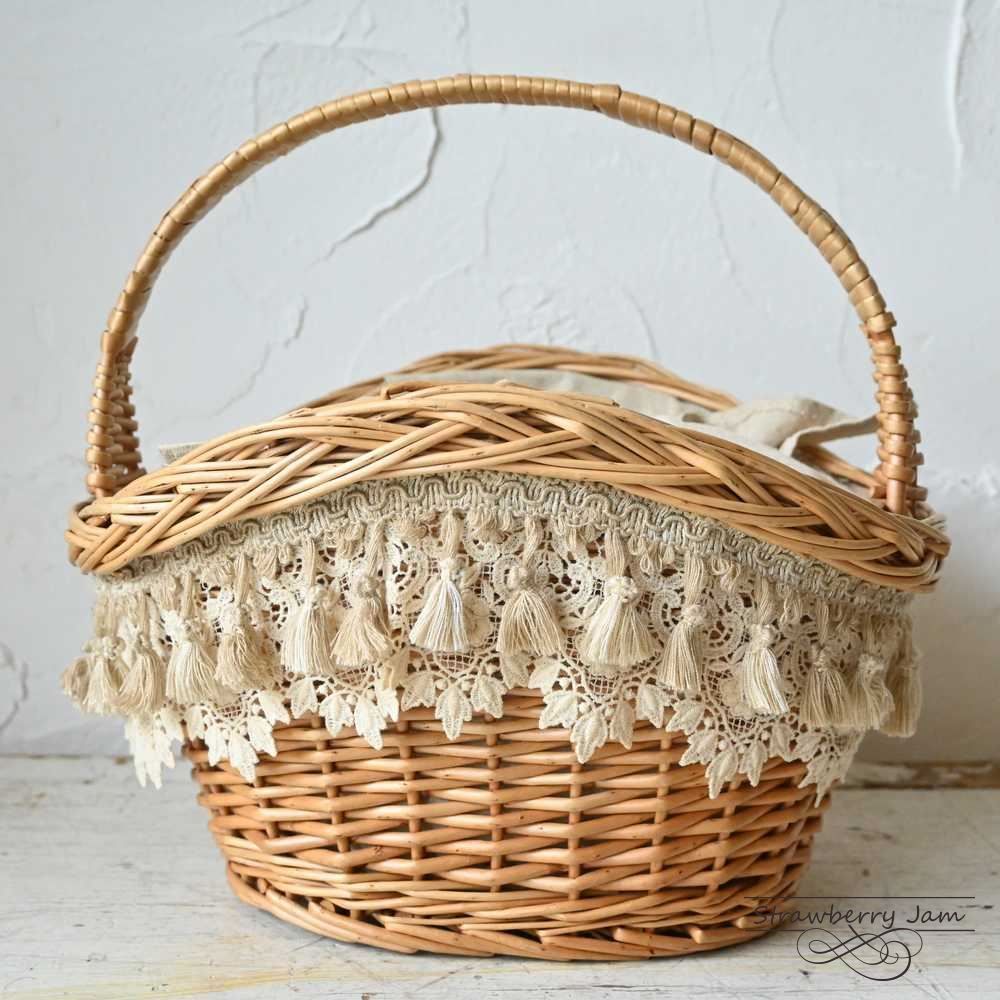 ICO-258 フランスアンティーク バスケット かご カゴバック かばん