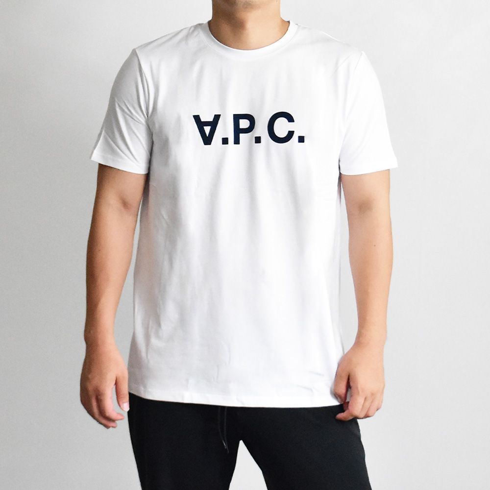 アーペーセー Tシャツ メンズ ロゴ シンプル 半袖 おしゃれ カジュアル ブランド コットン ベロア ホワイト 白 a.p.c COBQX  H26586