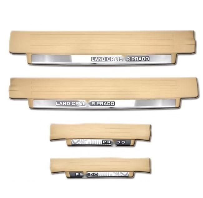 トヨタ ランドクルーザー プラド 150系 14-17年対応 LEDスカッフプレート ドアシルガード 発光式 白光 青光 迎賓ステップ ガードプレート 4Pセットpw 1017