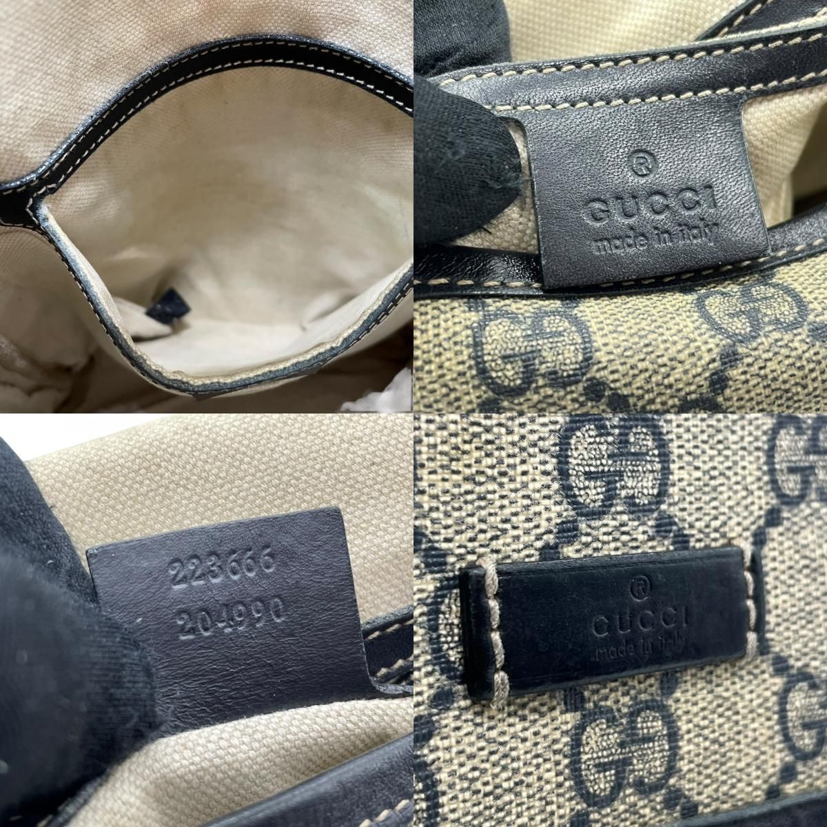 GUCCI グッチ GGスプリーム ショルダーバッグ 223666 紺 ネイビー 