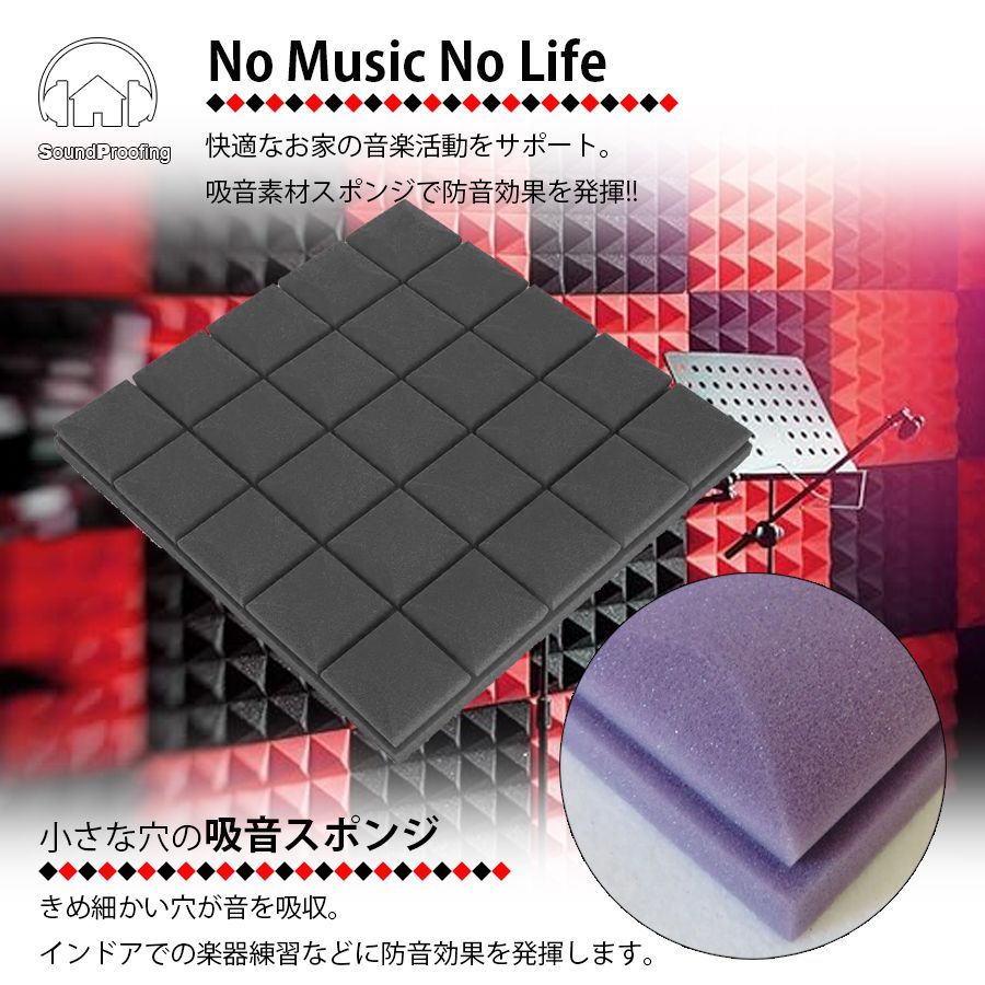 防音シート 50×50cm 【20枚セット】 吸音材 遮音シート 吸音スポンジ 