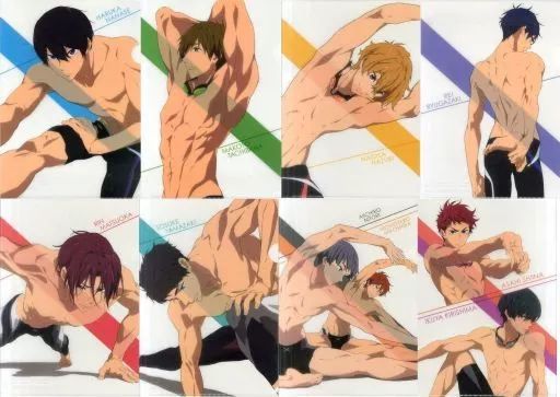 Free! TM 絆 前売券 ストレッチ クリアファイル  ムビチケ 中古】クリアファイル 全8種セット ストレッチA4クリアファイル