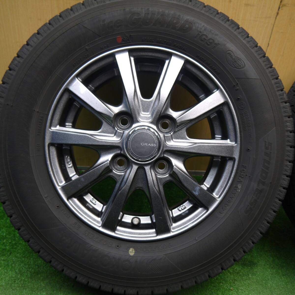 バリ溝！21年！キレイ！9.5分☆スタッドレス 145/80R12 80/78N 