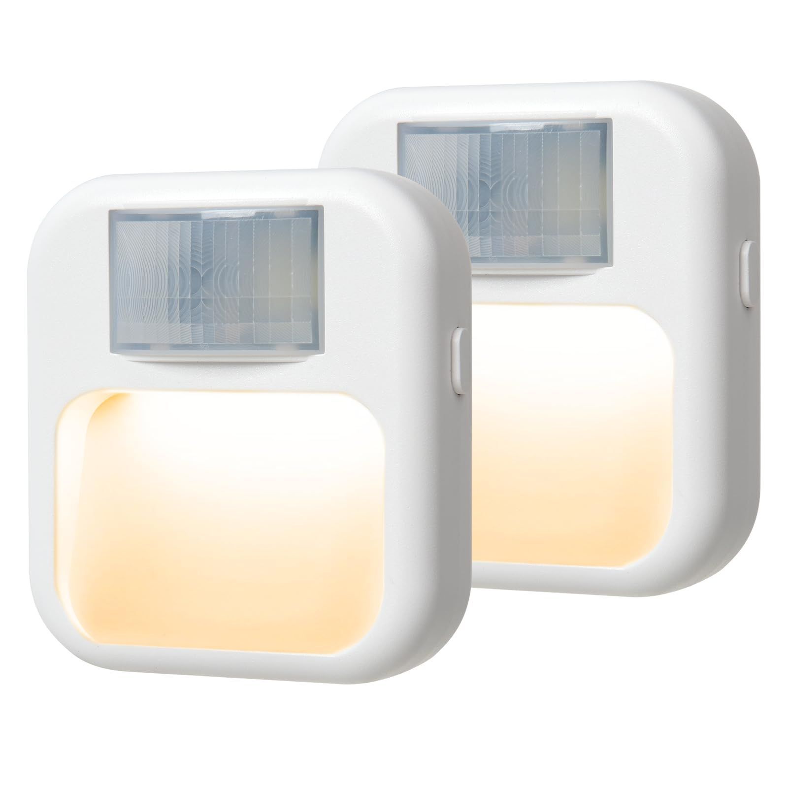 新品 じんかんせんさー ライト 室内 コンセント 調光調色【電球色/暖色/白色】 フットライト 足元灯 屋内 玄関 廊下 寝室 トイレ 省エネな自動点灯 消灯 明暗センサーライト (２個セット)