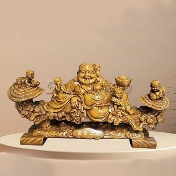 布袋様 七福神 仏像 特大 樹脂製 弥勒仏 彫刻工芸品 開運 置物