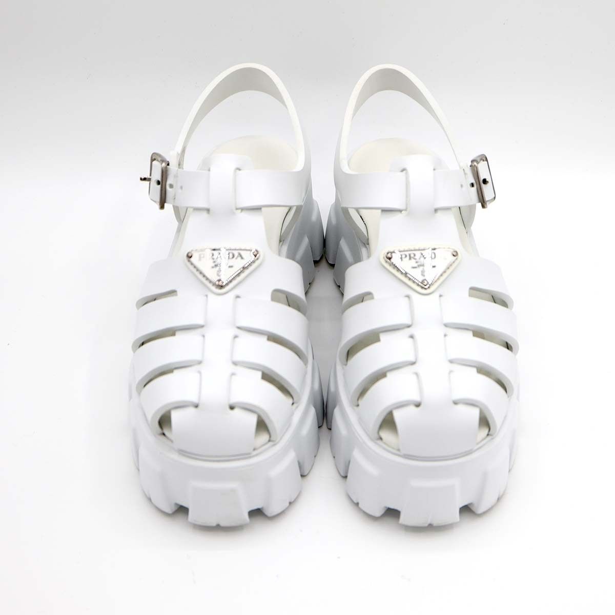 PRADA プラダ モノリス ラバー サンダル トライアングルロゴ