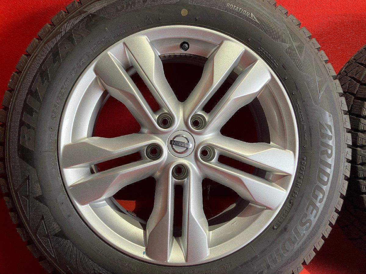 中古スタッドレスタイヤホイールセット 【BRIDGESTONE DM-V3 225/65R17】[日産 エクストレイル純正] 4本SET