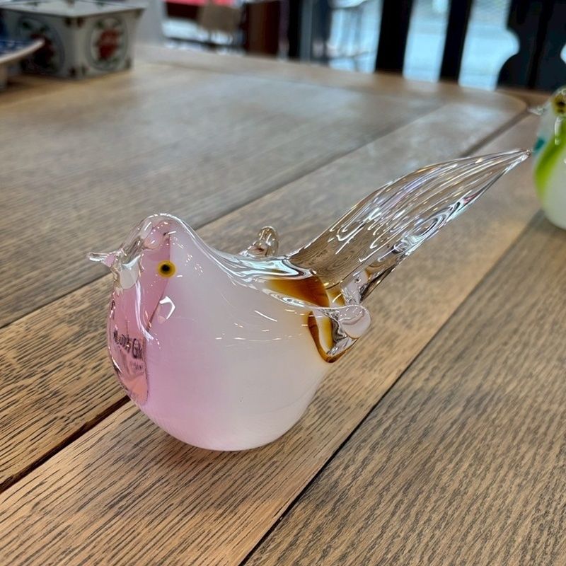 【送料込み】マルティグラス　MultiGlass　ガラス細工　鳥　置物 Multi Glass マルティグラス 鳥置物 ペア 伝統工芸 ガラス置物