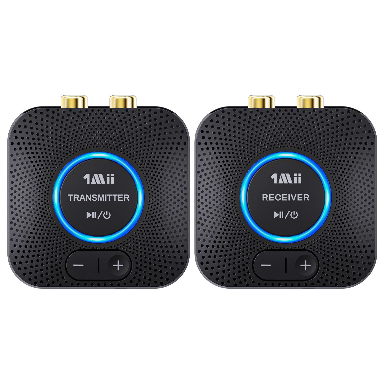 1Mii ワイヤレスオーディオトランスミッターレシーバー 長距離 80m 転送 2.4G ワイヤレス送受信機 セット AUX|RCA 出力 入力 25ms低遅延 テレビ|PC|MP4 転送 有線スピーカー|アンプ|サウンドバー|ミニコンポーネントシステムキ