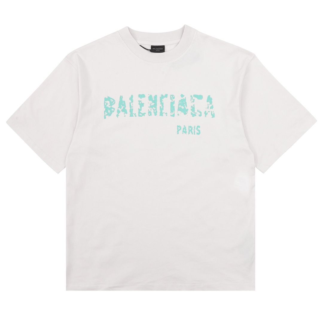 新品 BALENCIAGA バレンシアガ ぼかしプリント 半袖Tシャツ ホワイト