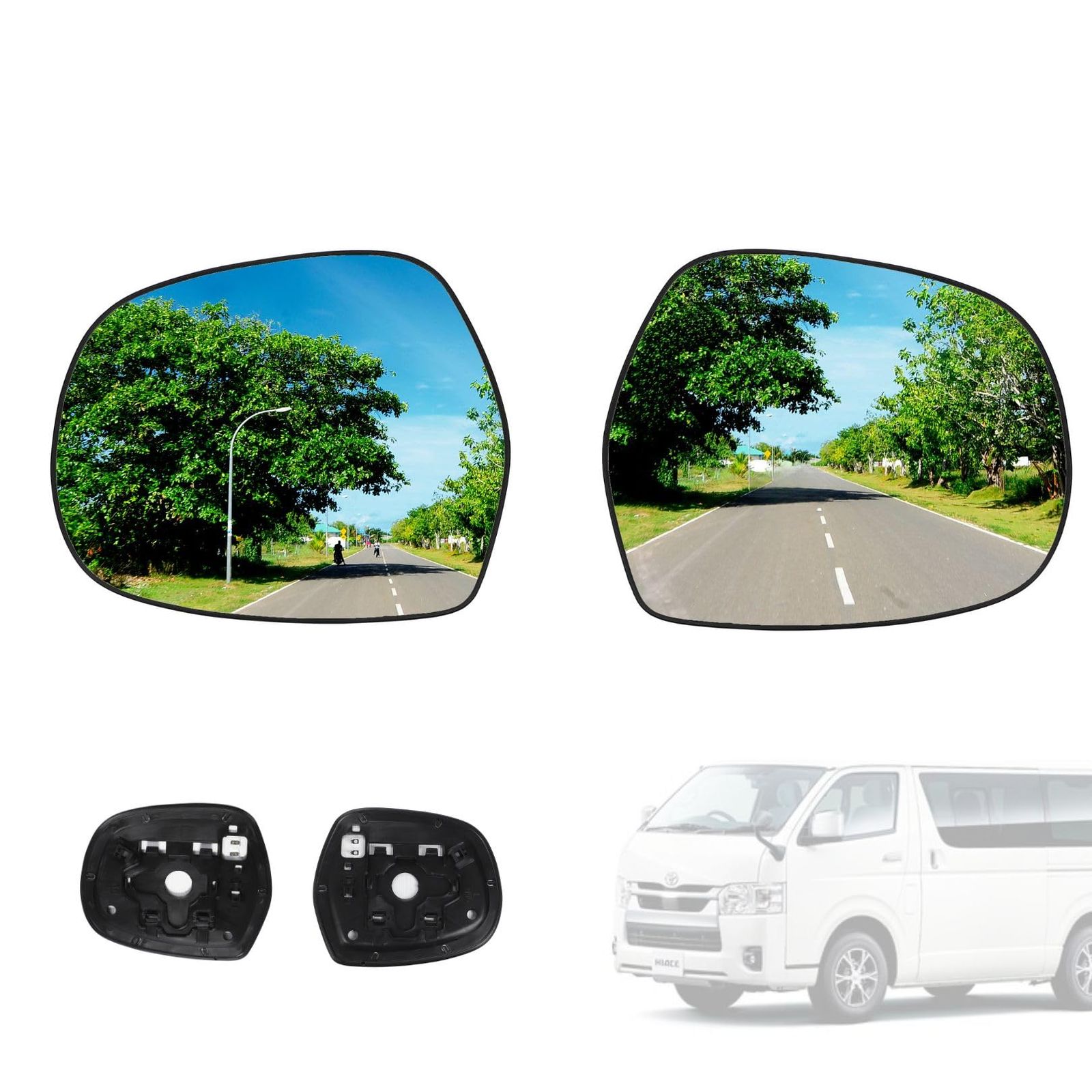 サイドミラーレンズ ハイエース 200系 ドアミラー (左右セット) [左右