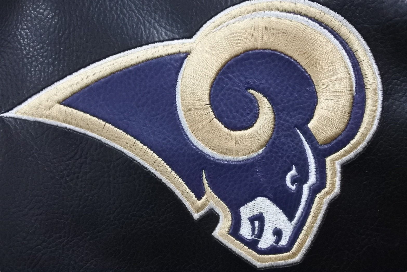 ST.LOUIS RAMS セントルイスラムズ レザージャケット ライダース 58RG0034LA00U053 ネイビー ブラック ベージュ S 美品  中古 51725