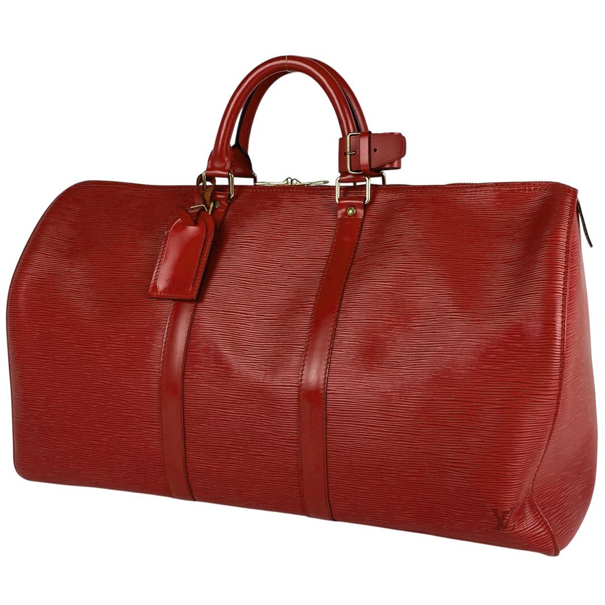 ルイ ヴィトン Louis Vuitton キーポル 50 旅行 ハンドバッグ ボストンバッグ エピ カスティリアンレッド M42967 レディース