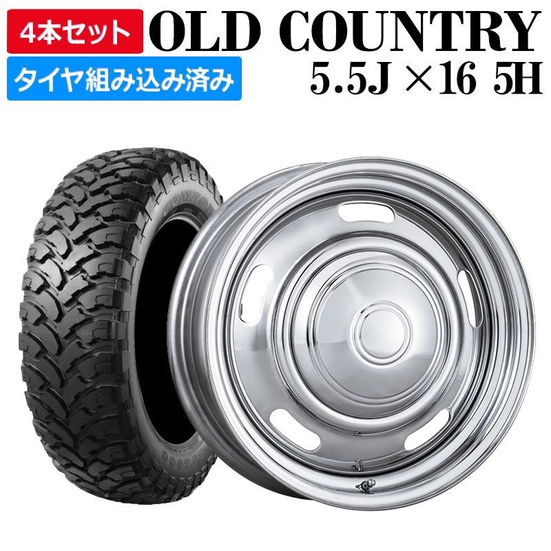 ジムニー ホイール 16インチ オールドカントリー 4本 タイヤ付き JB64 