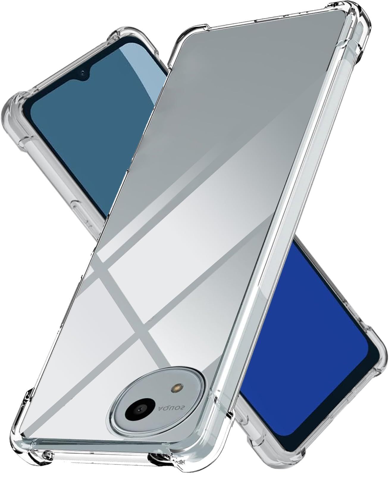 【特価セール】ケース 耐衝撃 透明ソフトTPU 4 カバー [米軍MIL規格取得 wish レンズ保護 角保護強化 AQUOS 衝撃吸収] SH-52E LAYJOY スマホケース 対応（クリア）