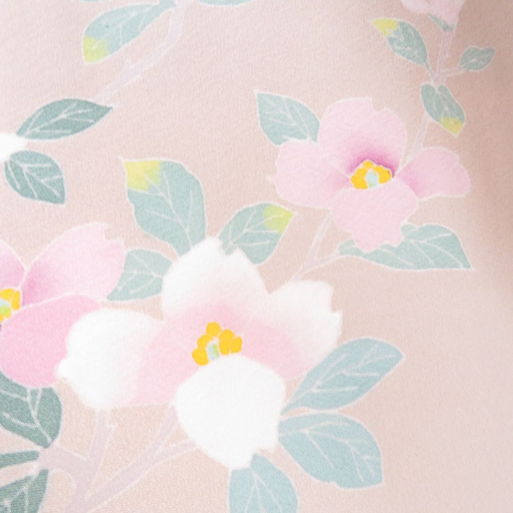 本加賀友禅 訪問着 河江真百美 枝花文様 灰薄紫色 作家物 落款入 正絹 袷 広衿 紋なし フォーマル 本場加賀友禅染 身丈161cm 本加賀友禅 訪問着 河江真百美 枝花文様 灰薄紫色 作家物 落款入 正絹