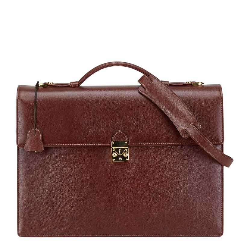 SAINT LAURENT ブラウンレザービジネスバッグ SAINT LAURENT ブラウンレザービジネスバッグ
