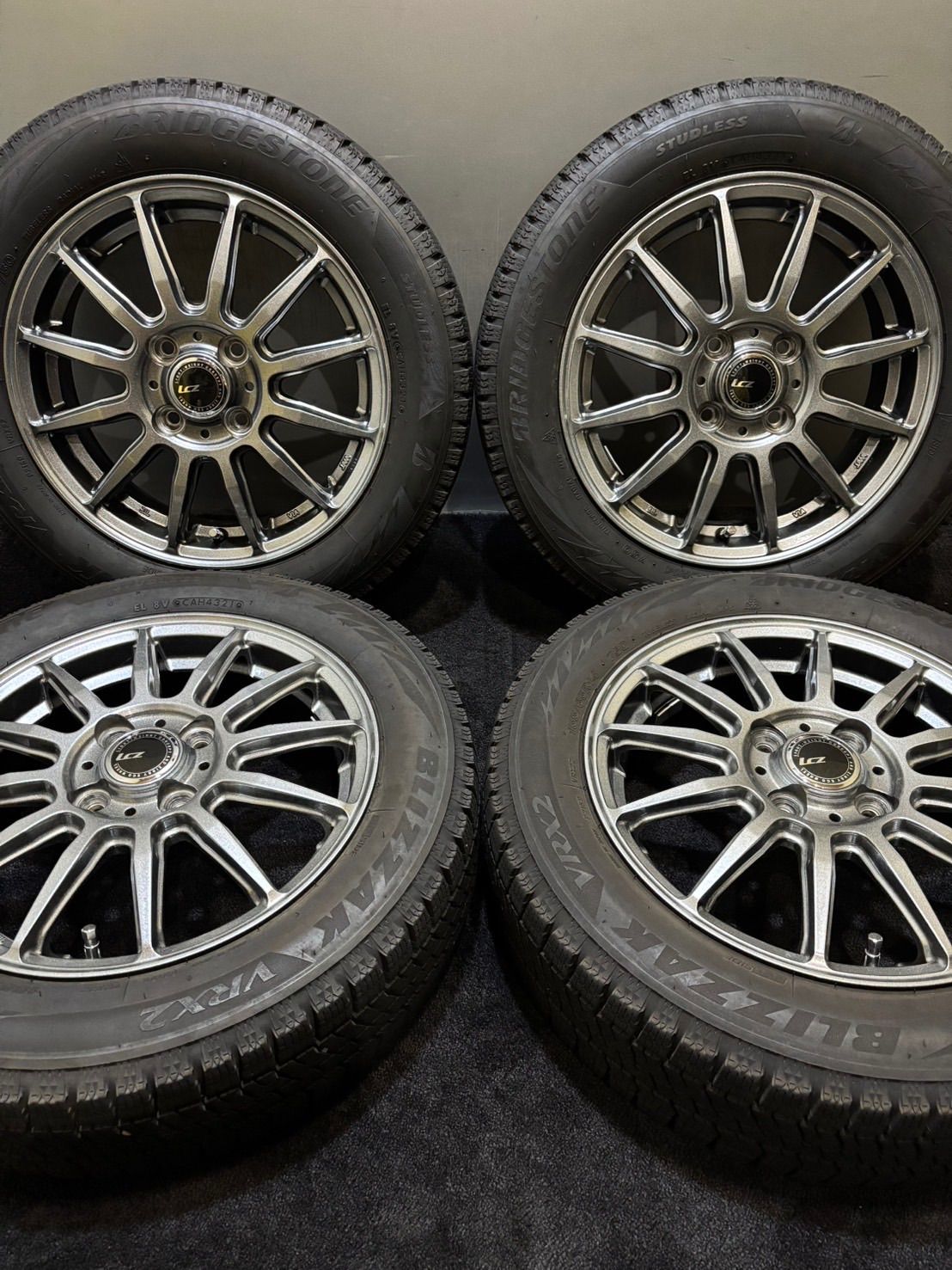 155|65R14 BRIDGESTONE|VRX2 21年製 LCZ 14インチ 4.5J 45 100 4H スタッドレス 4本 N-BOX スペーシア タント 南2-J325