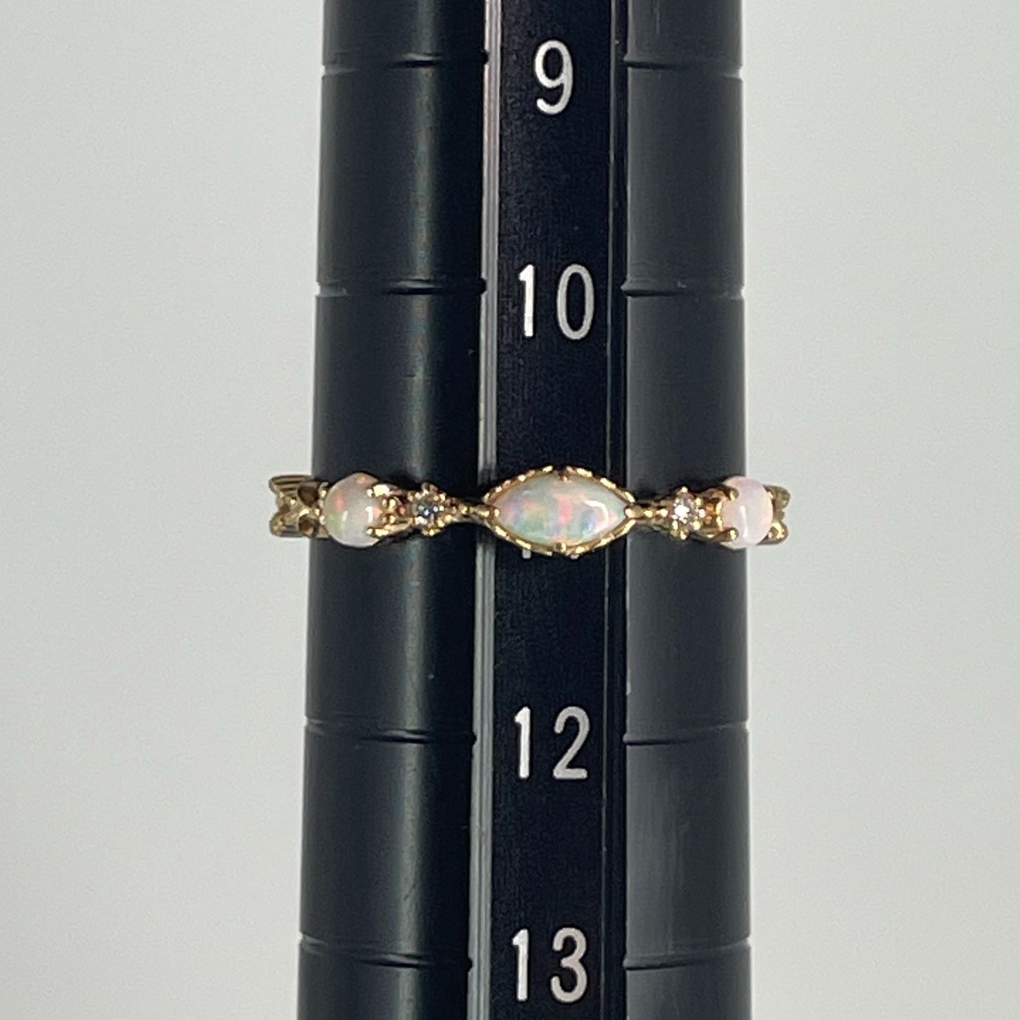 アガット agete K10 0.01 ダイヤモンド オパール リング 約8号 アガット K10 オパール×ダイヤモンド ピンキーリング リング｜アガット