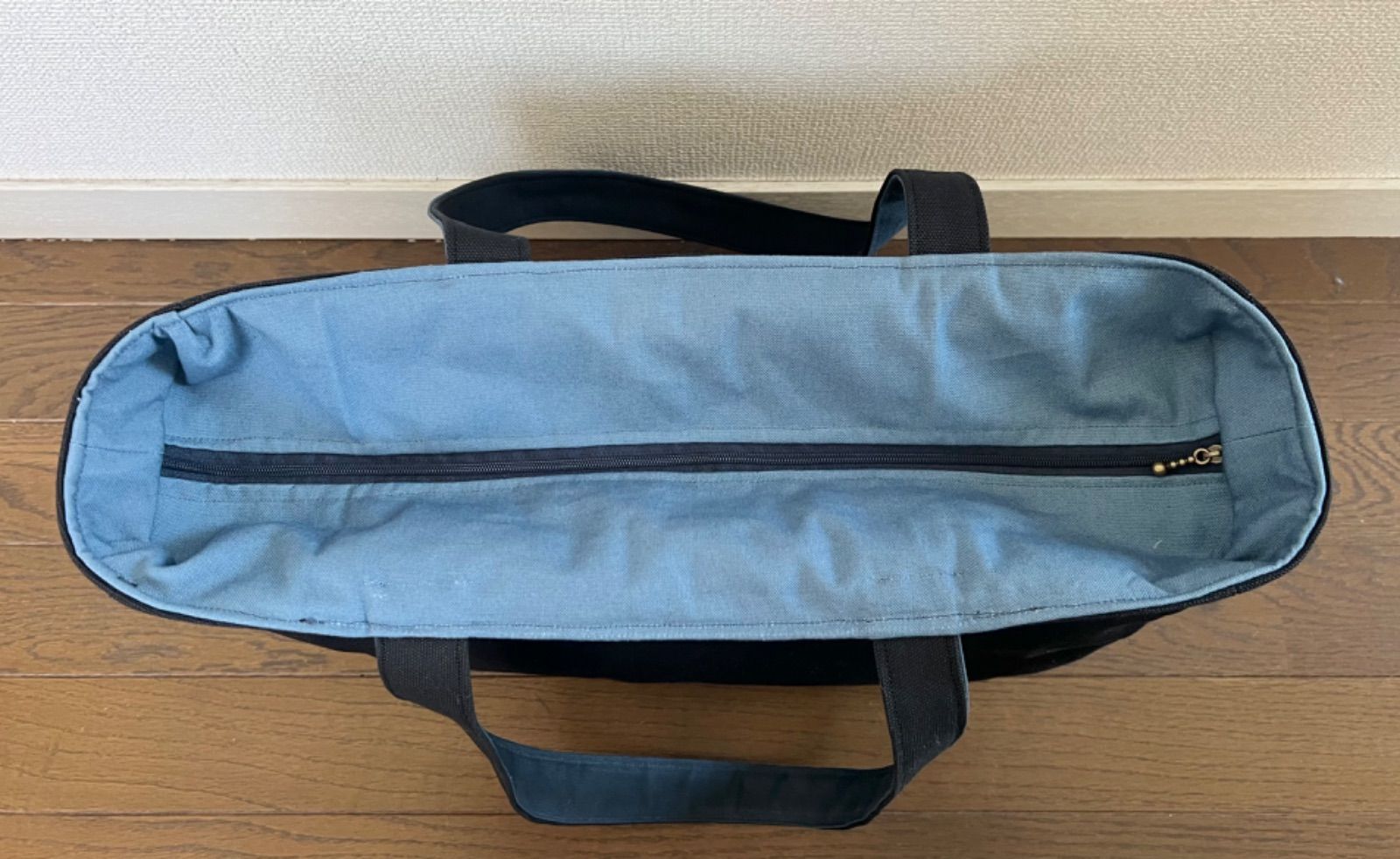 底板付き〉黒＆セルリアンブルー 8号倉敷帆布 akaneko