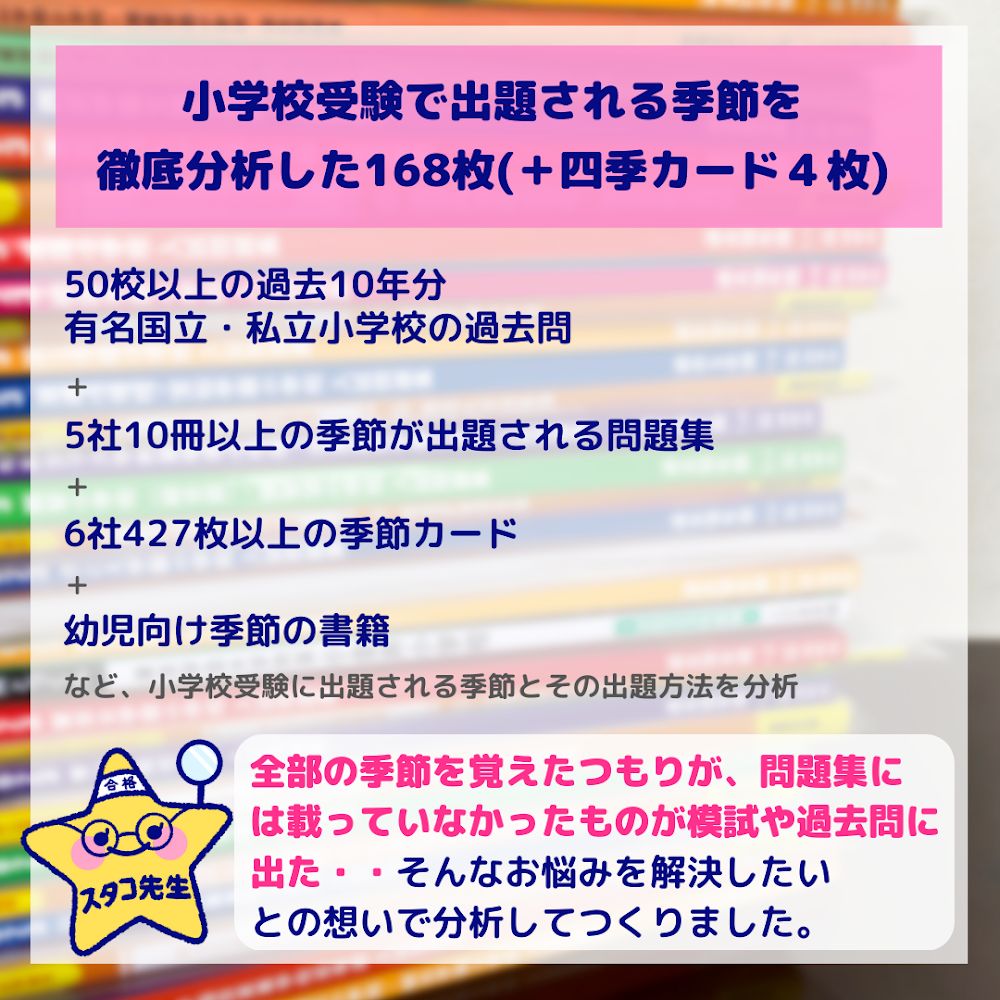 ラミネート版 小学校受験 季節カード 季節のお勉強 幼児教育 知育