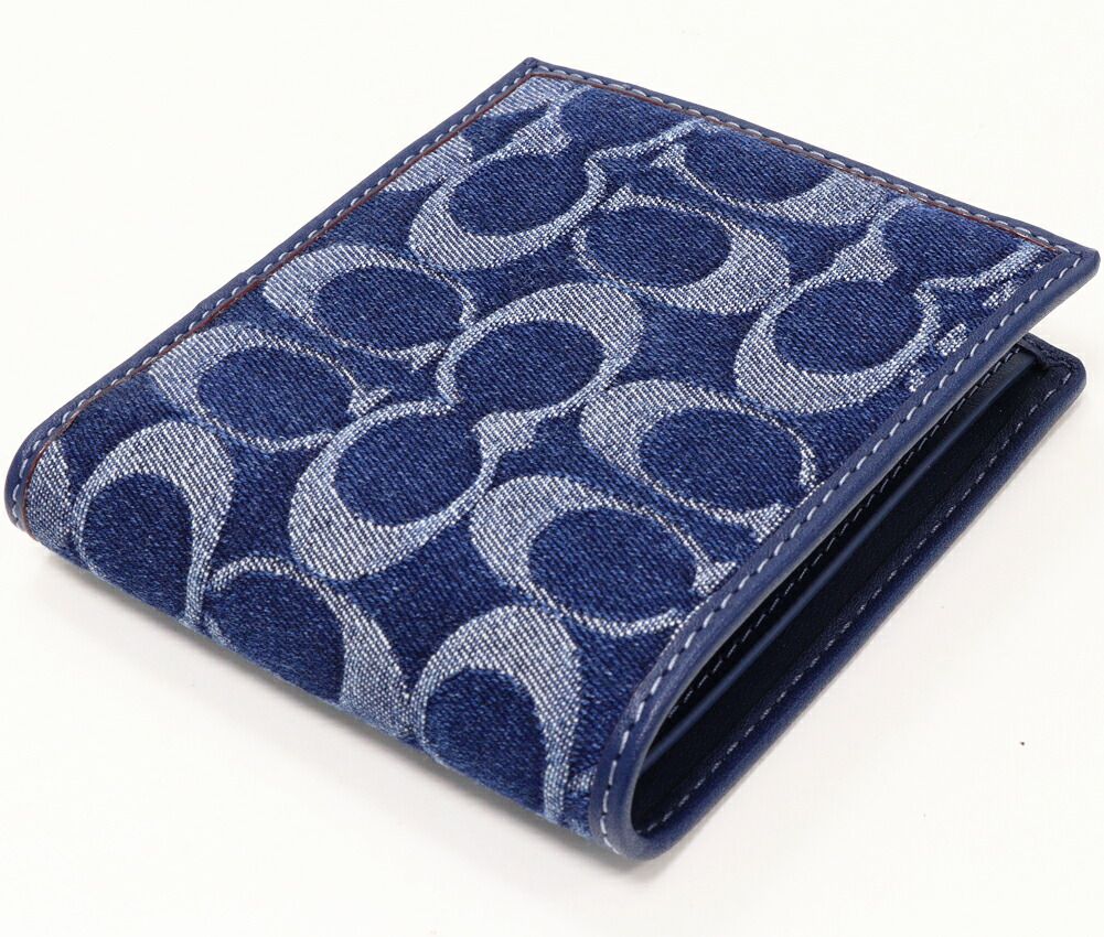 【人気】 COACH コーチ 財布 シグネチャー デニム ブルー 限定色 COACH コーチ 財布 シグネチャー デニム ブルー 限定色