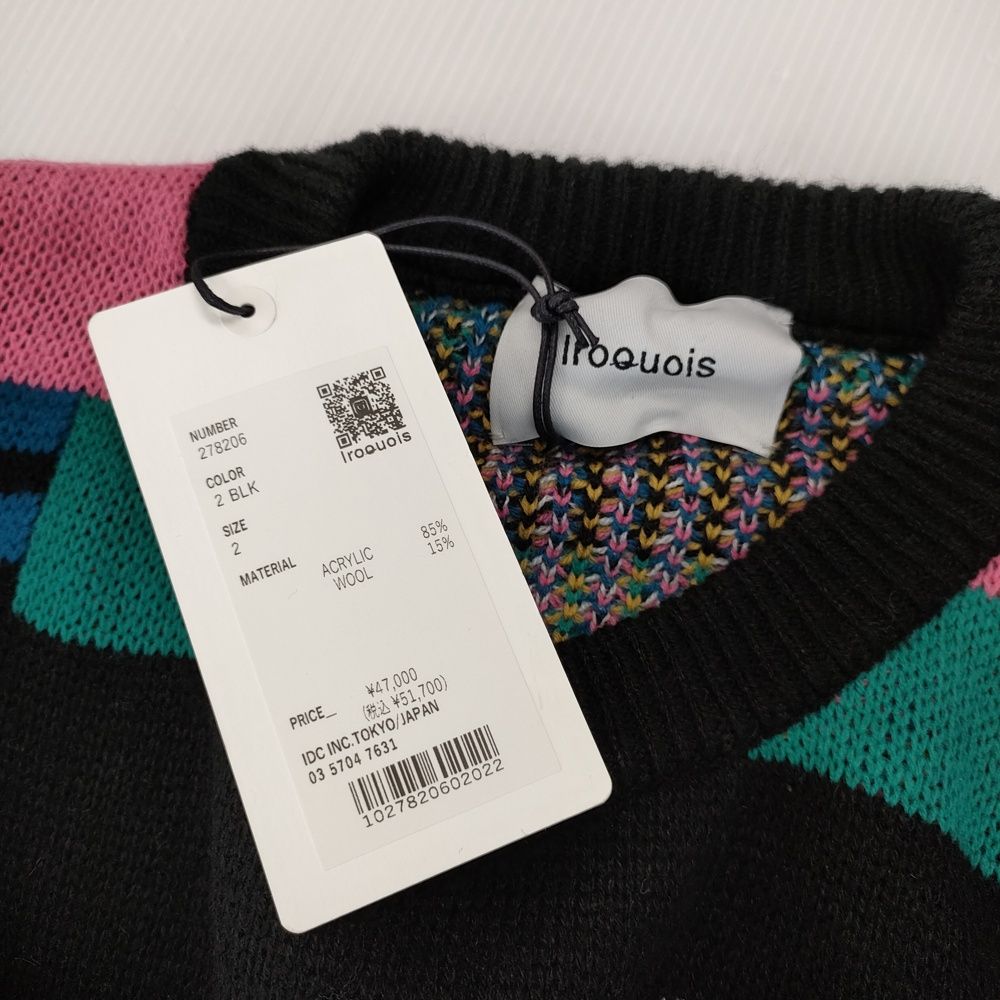 Iroquois 新品 278206 ABSTRACT JQ KNIT サイズ2 マルチカラー 総柄  