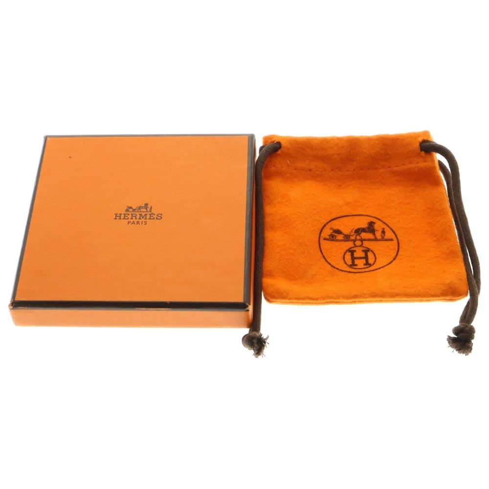 説得的な HERMES エルメス スクエア レザー キーホルダー ブラック