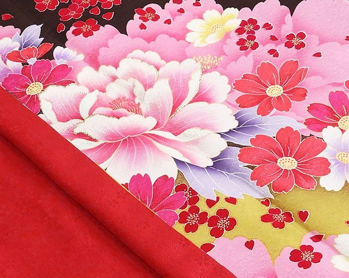 正絹振袖5 Mサイズ⭐︎2/28までに出品 振袖 正絹 四季花 青海波 身丈168.5cm 裄丈73.5cm ゆったり