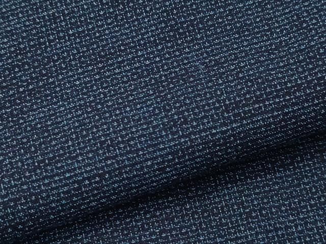 平和屋着物○綿薩摩 東郷織物謹製 手織 160亀甲 實篤 永江明夫(正藍染  