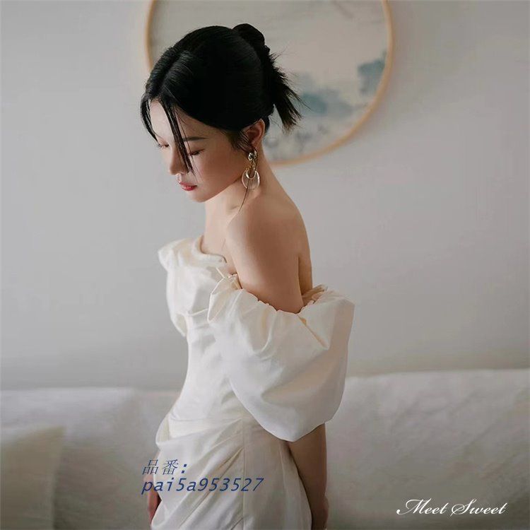 ウェディングドレス ミニドレス サテン オフショルダー ベアトップ チューブドレス ブライダル 花嫁 ファスナー 結婚式 ウエディングドレス 二次会 前撮り pai5a953527 MAAHADDERANG_COM