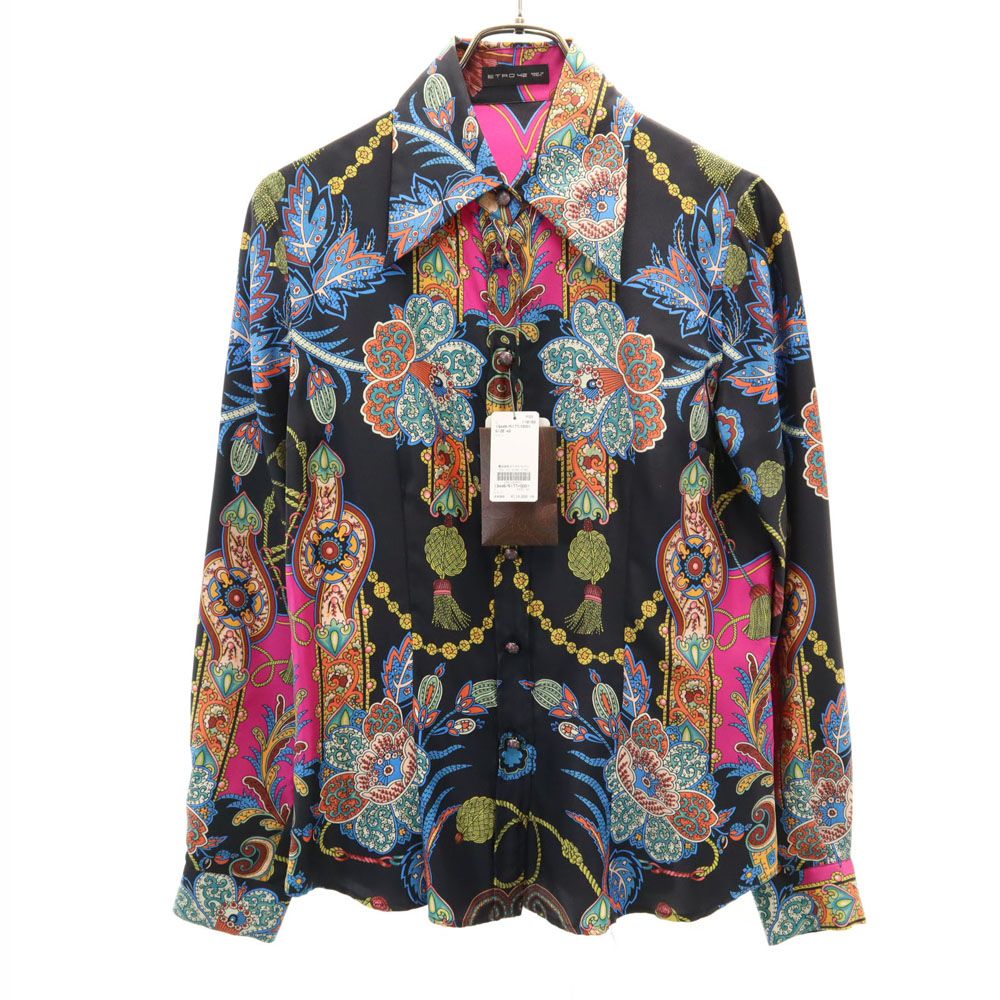 ETRO エトロ シルク100% シャツ ブラウス 総柄 長袖