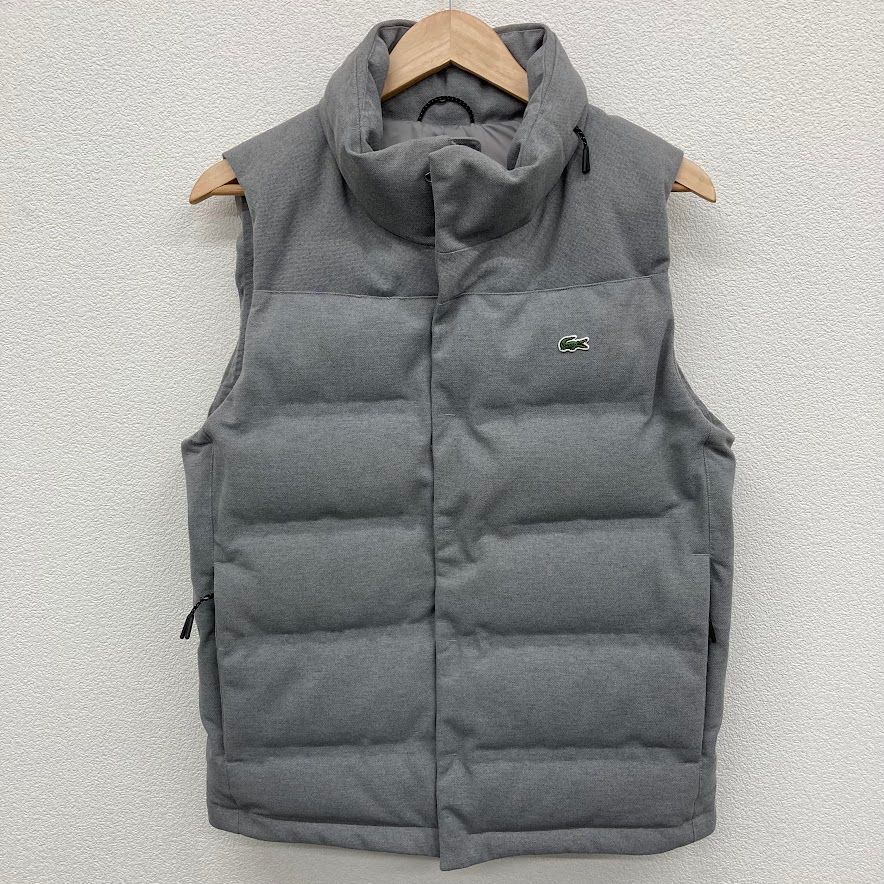 Lacoste ダウンベスト ダークグレー　中古 美品】LACOSTE 黒 ダウンベスト メンズ Mサイズ