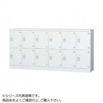 豊國工業 多人数用ロッカーロータイプ 6列2段 シリンダー錠窓付き 棚板付き GLK-S12YSW CN-85色 ホワイトグレー