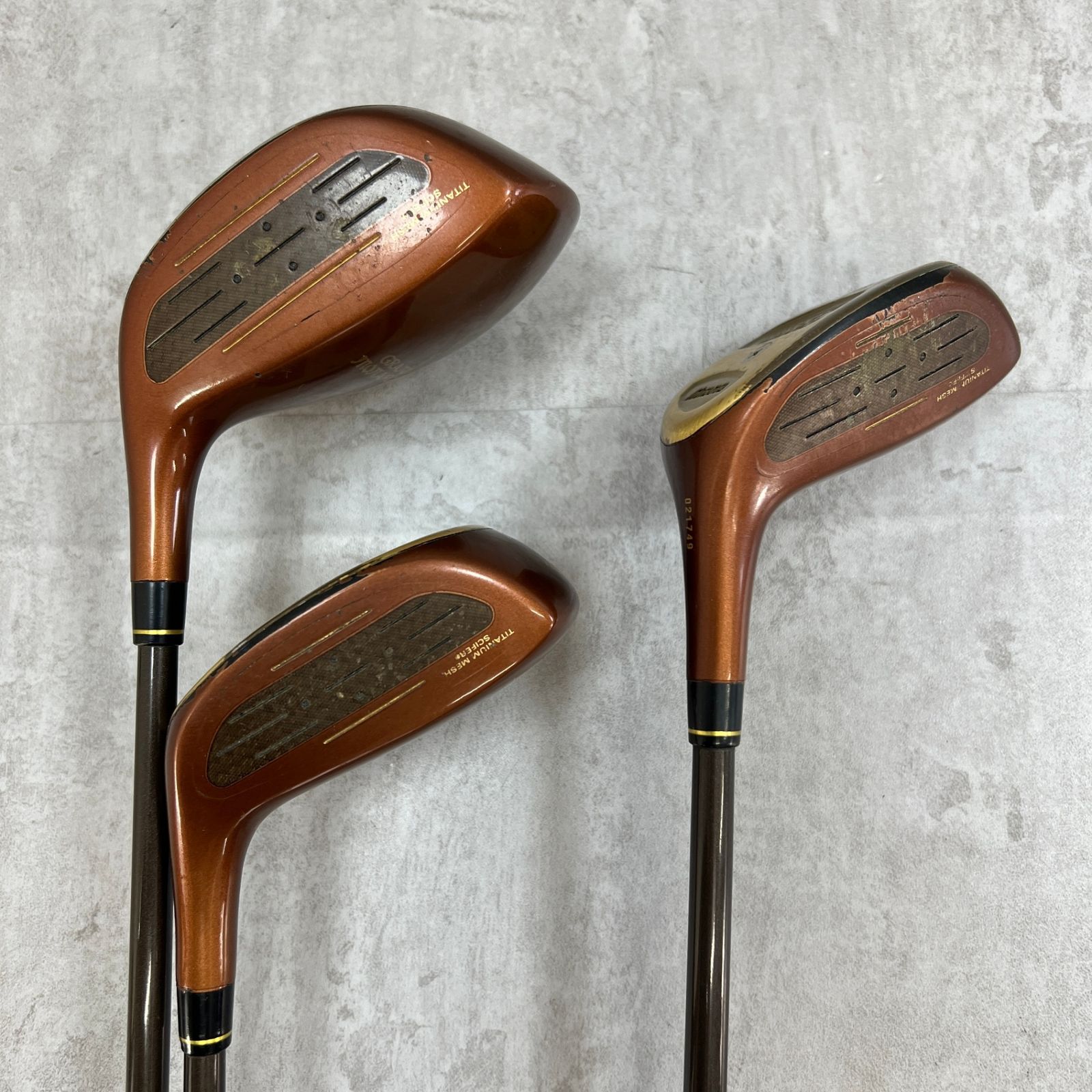 パーシモン　Mizuno　ミズノ　GRAND　MONARCH　グランドモナーク　メンズゴルフ　ウッド3本セット　カーボン　1.3.5W　DR　木製クラブ