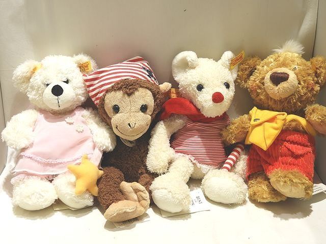 Steiff シュタイフ 人形 4個セット ぬいぐるみ ◇ テディベア モンキー