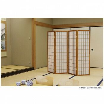 弘益 KOEKI UTILITY 和風衝立4連 ひかり ブラウン JP4BR