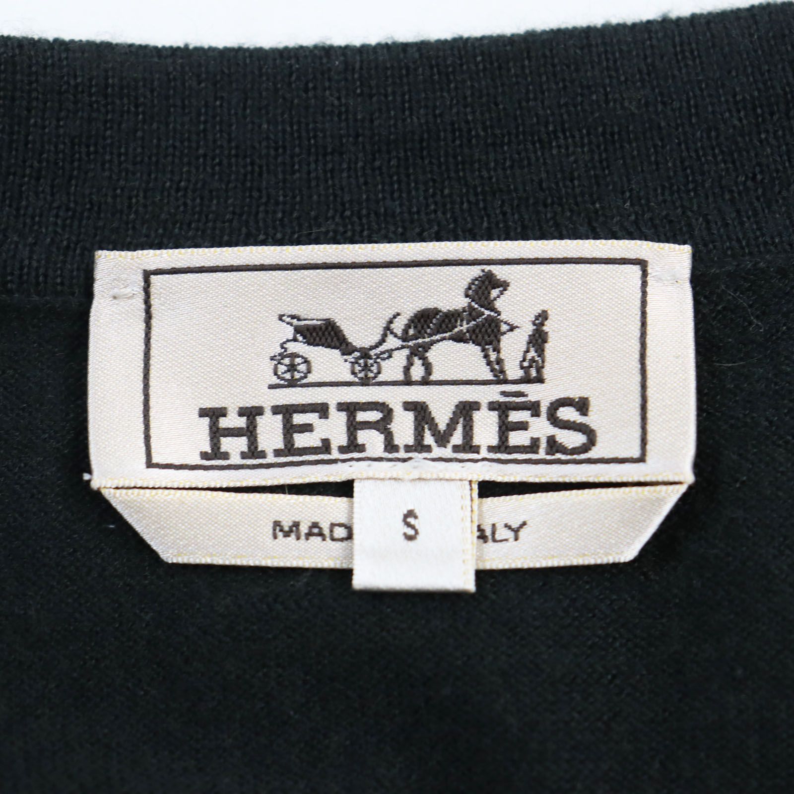 美品●HERMES エルメス カシミヤ アーガイル柄 総柄 ニットカーディガン ダークグリーン S イタリア製 メンズおすすめ◎