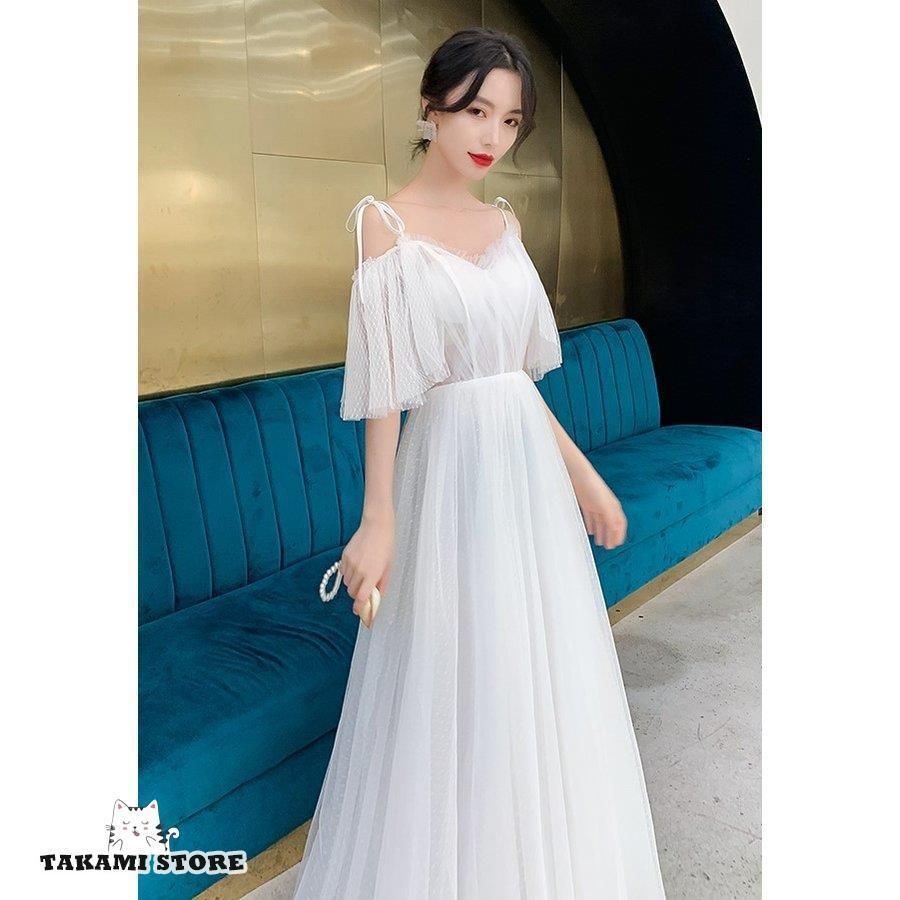 ◈ ウエディングドレス スレンダー ロングドレス 結婚式 花嫁 ドレス ウェディングドレス 二次会 大きいサイズ 3l 小さいサイズ オフショルダWP アイテム