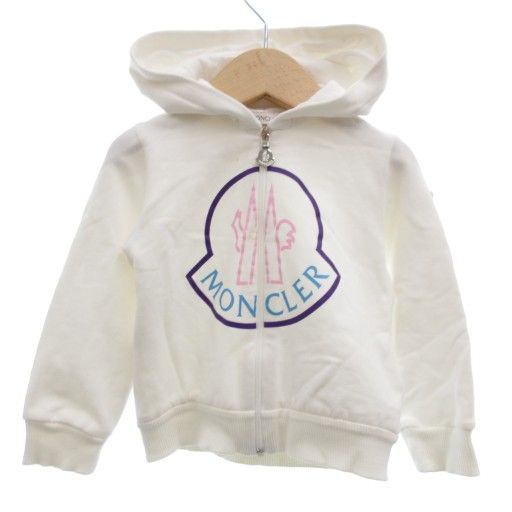 モンクレール MONCLER ジップアップパーカー プリント ロゴ 86cm 白 ホワイト |JS GY42
