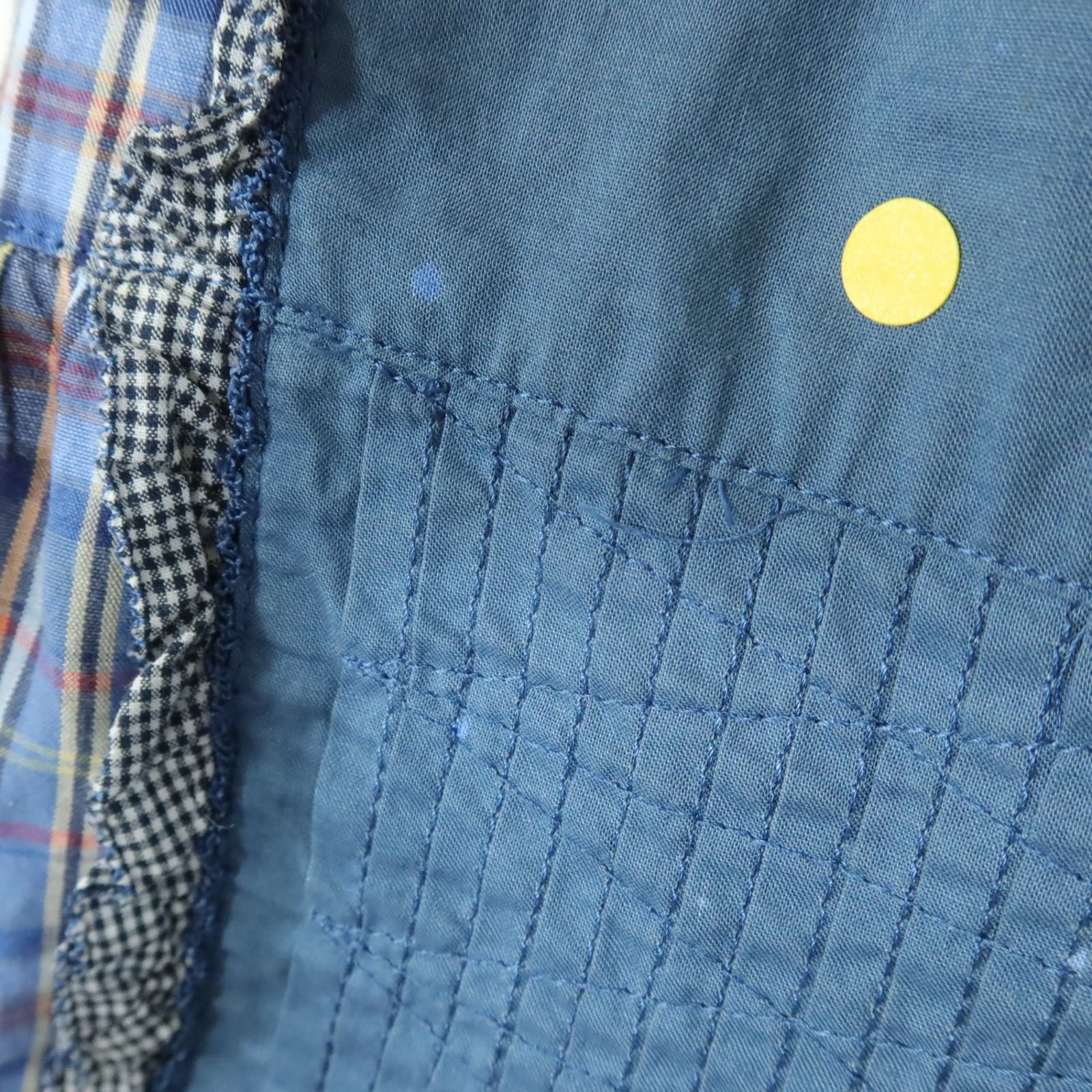 カネコイサオ/パッチワークモノトーンワンピース 茶モノトーン小薔薇×ニットパッチワークワンピース - ピンク