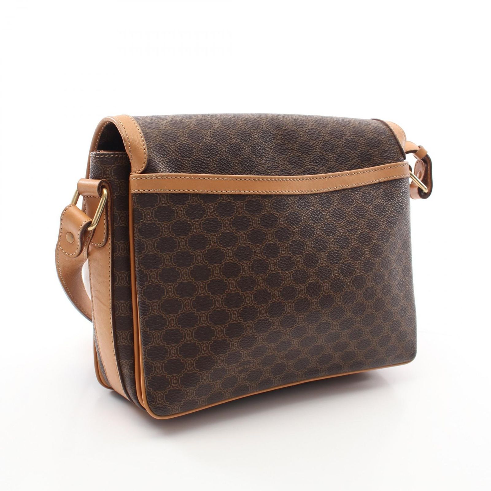 美品 セリーヌ キャンバス ショルダーバッグ Cマカダム ジャッキー ブラウン セリーヌ CELINE ショルダーバッグ マカダム ブラウン PVC